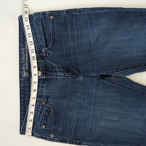 Gap Real Straight Fit Jeans 4 Blue Pockets - Picture 12 of 16
